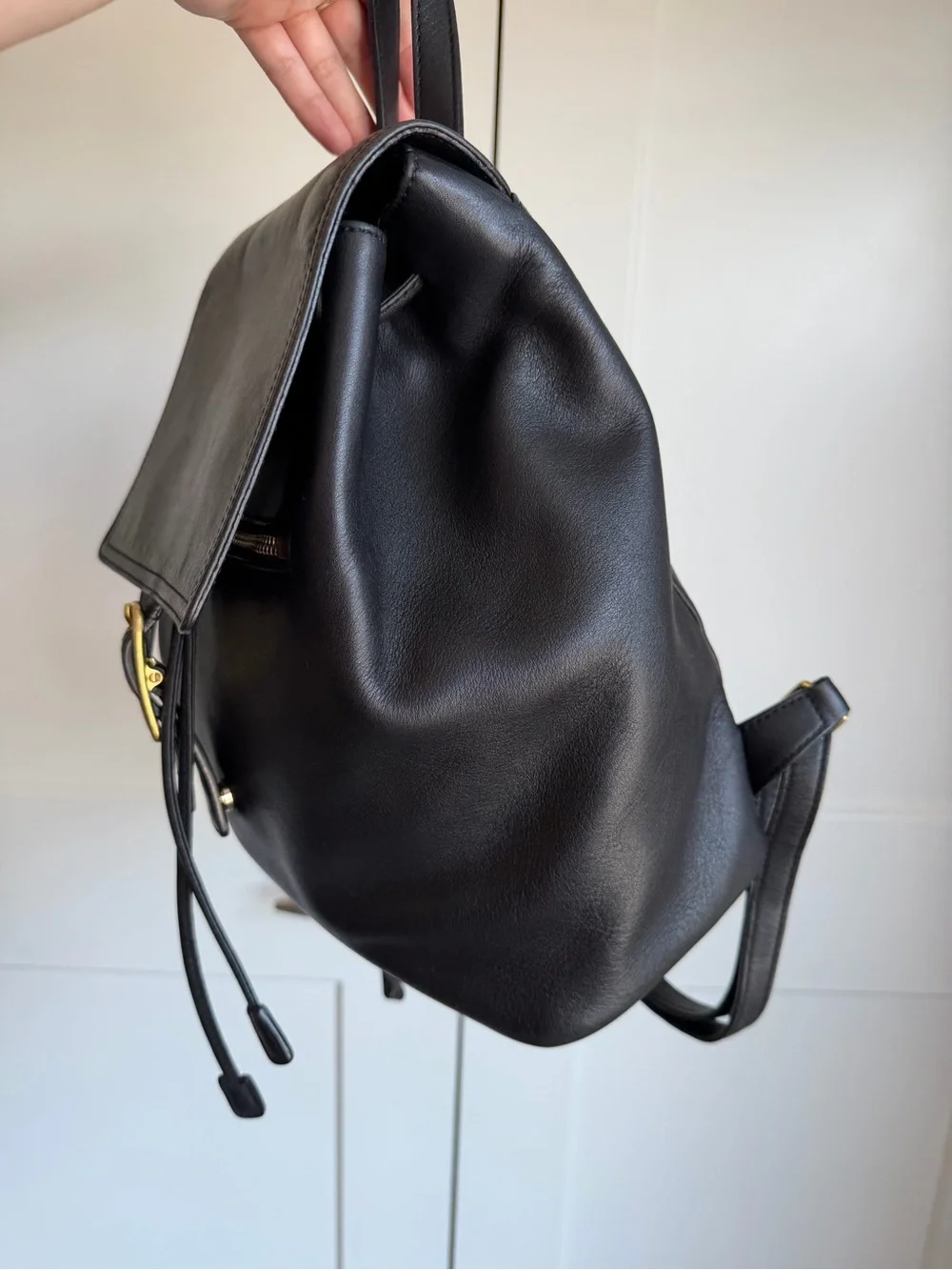 Vintage Coach Legacy West Hampton Backpack 9827 Black Leather Drawstring Y2K